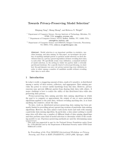 Towards Privacy-Preserving Model Selection