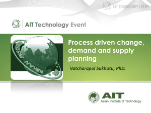 Process driven change, demand and supply planning
