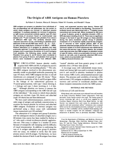 The Origin of ABH Antigens on Human Platelets