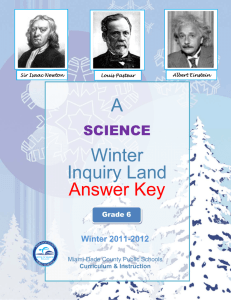 Winter Break Packet Science Grade 6 Answer Key - Miami
