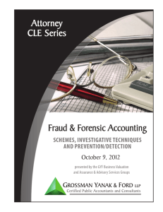 Attorney CLE Series Fraud & Forensic Accounting