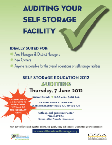 auditing your self storage facility - California Self Storage Association