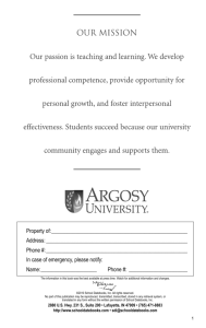 2010-2011 Student Handbook–Argosy University, Schaumburg
