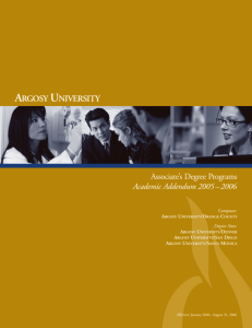 2005-2006 Argosy University Academic Catalog Associate's