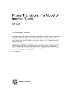Information Transfer and Phase Transitions in a Model of Internet