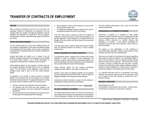 transfer of contracts of employment