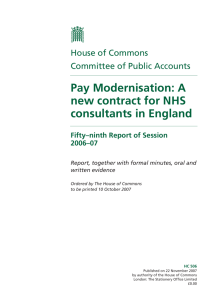 Pay Modernisation: A new contract for NHS consultants in England
