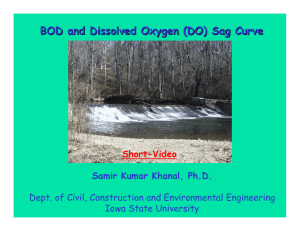 BOD and Dissolved Oxygen (DO) Sag Curve