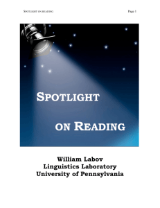 spotlight on reading - University of Pennsylvania