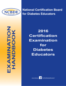 Examination Handbook - National Certification Board for Diabetes