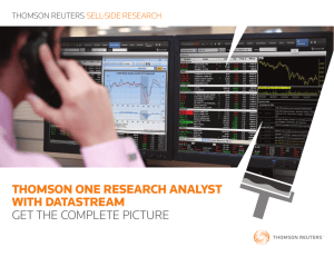 THOMSON ONE RESEARCH ANALYST WITH