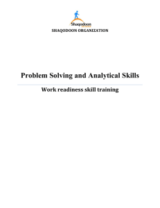Problem Solving and Analytical Skills
