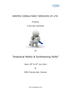 Analytical Ability & Synthesizing Skills
