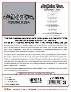 HYD 832 GODFATHER DON Properties of Steel CD web