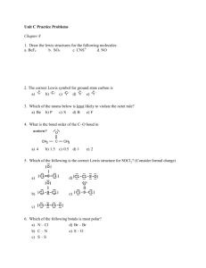 Unit C Practice Problems Chapter 8 1. Draw the lewis structures for