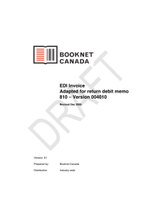 EDI Invoice Adapted for return debit memo 810 – Version 004010