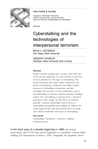 Cyberstalking and the technologies of interpersonal terrorism