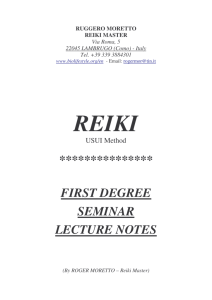 *************** FIRST DEGREE SEMINAR LECTURE