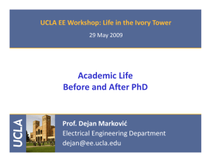 Academic Life Before and After PhD Prof. Dejan Marković
