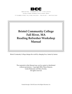 Bristol Community College Fall River, MA Reading Refresher