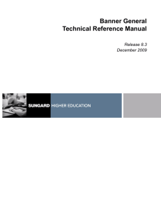 Banner General / Technical Reference Manual / 8.3
