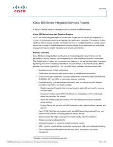 Cisco 880 Series Integrated Services Routers