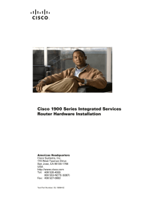 Cisco 1900 Series Integrated Services Router Hardware Installation