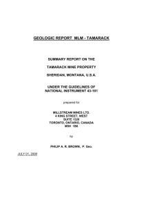 GEOLOGIC REPORT MLM