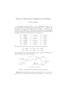 Exercise: Hypocenter in Spherical Coordinates