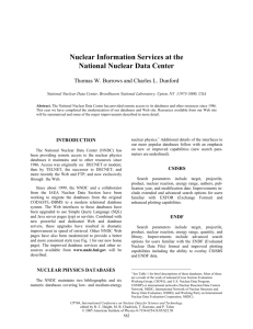 Nuclear Information Services at the National Nuclear Data Center