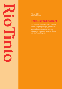 Risk policy and standard