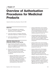 Overview of Authorisation Procedures for Medicinal Products