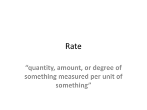 “quantity, amount, or degree of something measured per unit of
