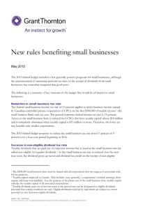 New rules benefiting small businesses