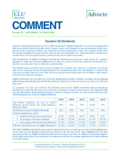 Taxation Of Dividends, Planning Considerations For Students