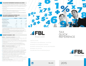 tax quick reference 2015