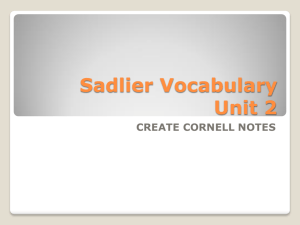 Sadlier Vocabulary Unit 2