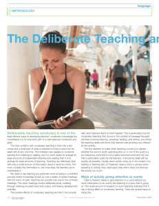 The Deliberate Teaching an