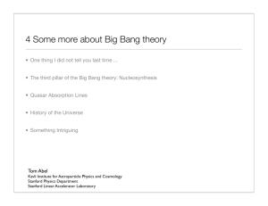 4 Some more about Big Bang theory