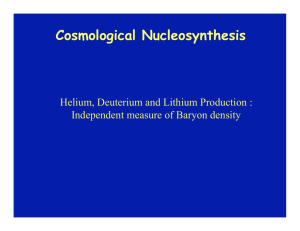 Cosmological Nucleosynthesis