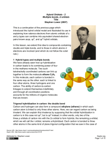 Hybrid Orbitals - 2 Multiple bonds, d orbitals Title Stephen Lower