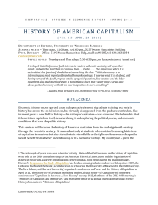 HISTORY OF AMERICAN CAPITALISM