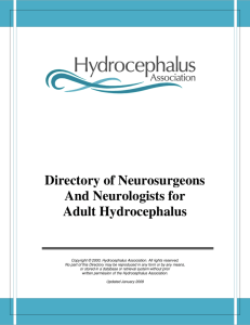 Directory of Neurosurgeons And Neurologists for Adult Hydrocephalus
