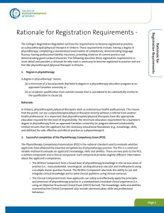 Rationale for Registration Requirements -