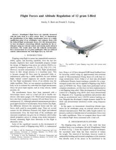 Flight Forces and Altitude Regulation of 12 gram I-Bird