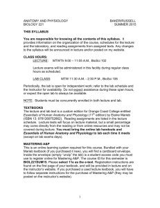 Bio 221 SyllabusSum15 - Orange Coast College