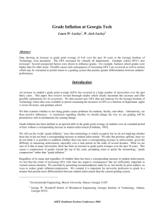 Grade Inflation at Georgia Tech - ASEE