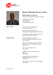 Rocky Mountain Service Center - Unified Investigations & Sciences