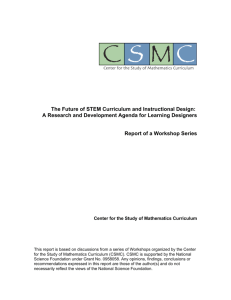 The Future of STEM Curriculum and Instructional Design: A