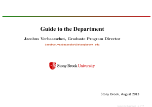Guide to the Department - Physics and Astronomy Graduate
